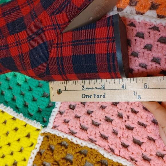 Alias Mae Ahara Bootie EU 36 Plaid Chunky Unique Statement Zipper Red Tartan - Picture 11 of 15